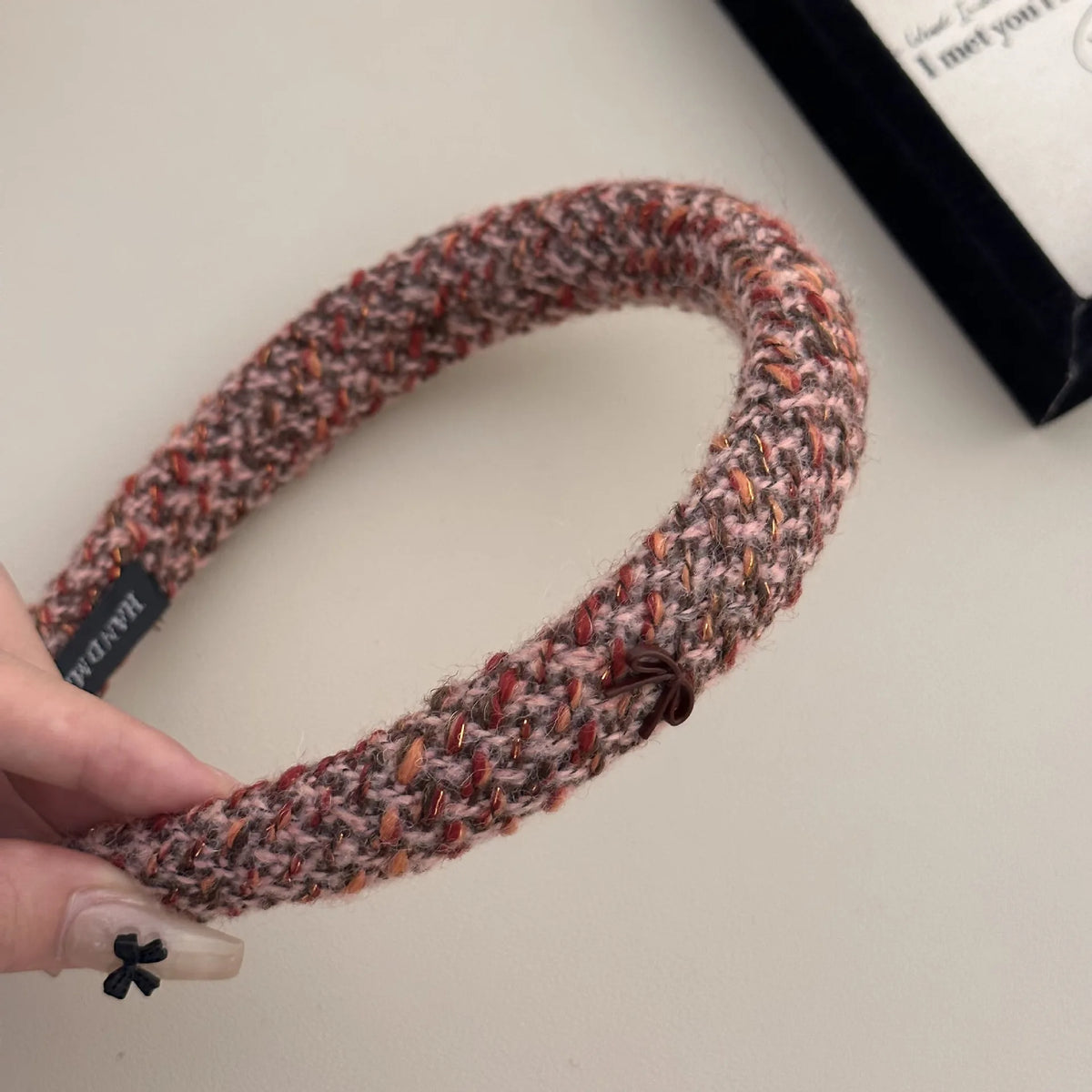 Winter Retro Red Mixed Color Headband Woven Knitting Sponge Headbands for Women Fashion Temperament Hair Hoop Female Hair Band Quake rd