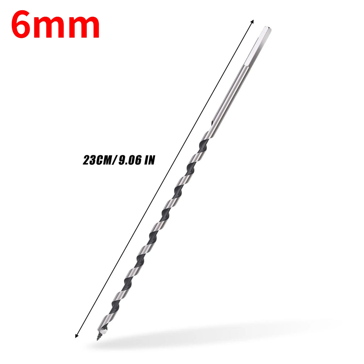 Hex Shank Wood Auger Bit Extended Deep Hole Spindle Dril Carbon Steel Twists Drill Bit Heavy Duty 230mm Long Hole Reaming Tools Quake 6mm