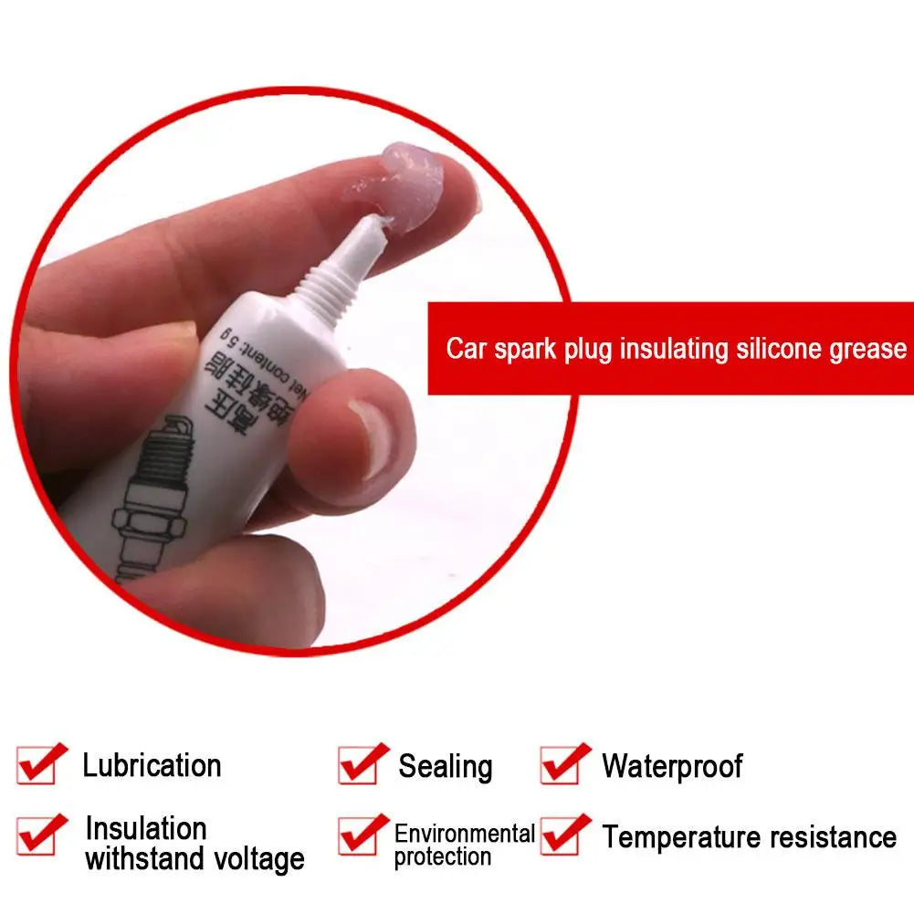 Car Spark Plug Insulating Grease High Voltage Insulating Ignition Coil Silicone Grease Temperature Corrosion Resistance Quake