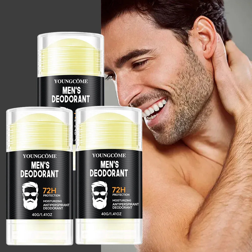 Men's 72H Deodorant Stick Anti Sweating Keep Drying Lasting Fragrance Remove Armpit Odor Underarm Refresh Sticks Fade Body Odor Quake