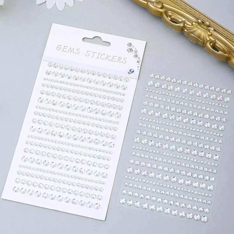Rhinestone Face Stickers – Crystal Diamond DIY Party Makeup