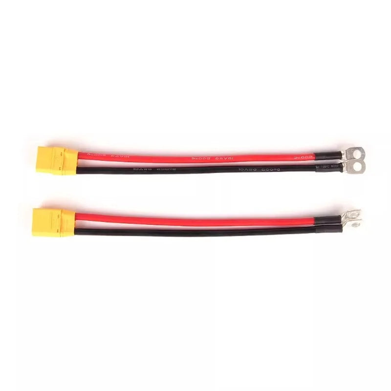 XT90 Plug to M6/8/10 Lug Terminal 10AWG Silicone Copper Wire High Amp Power Adapter Cable for RC FPV Drone Battery Power Supply Quake