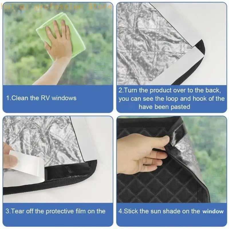 Heat Insulation Trailer Window Shades Curtains Flexible Easy Installation H8WE Quake