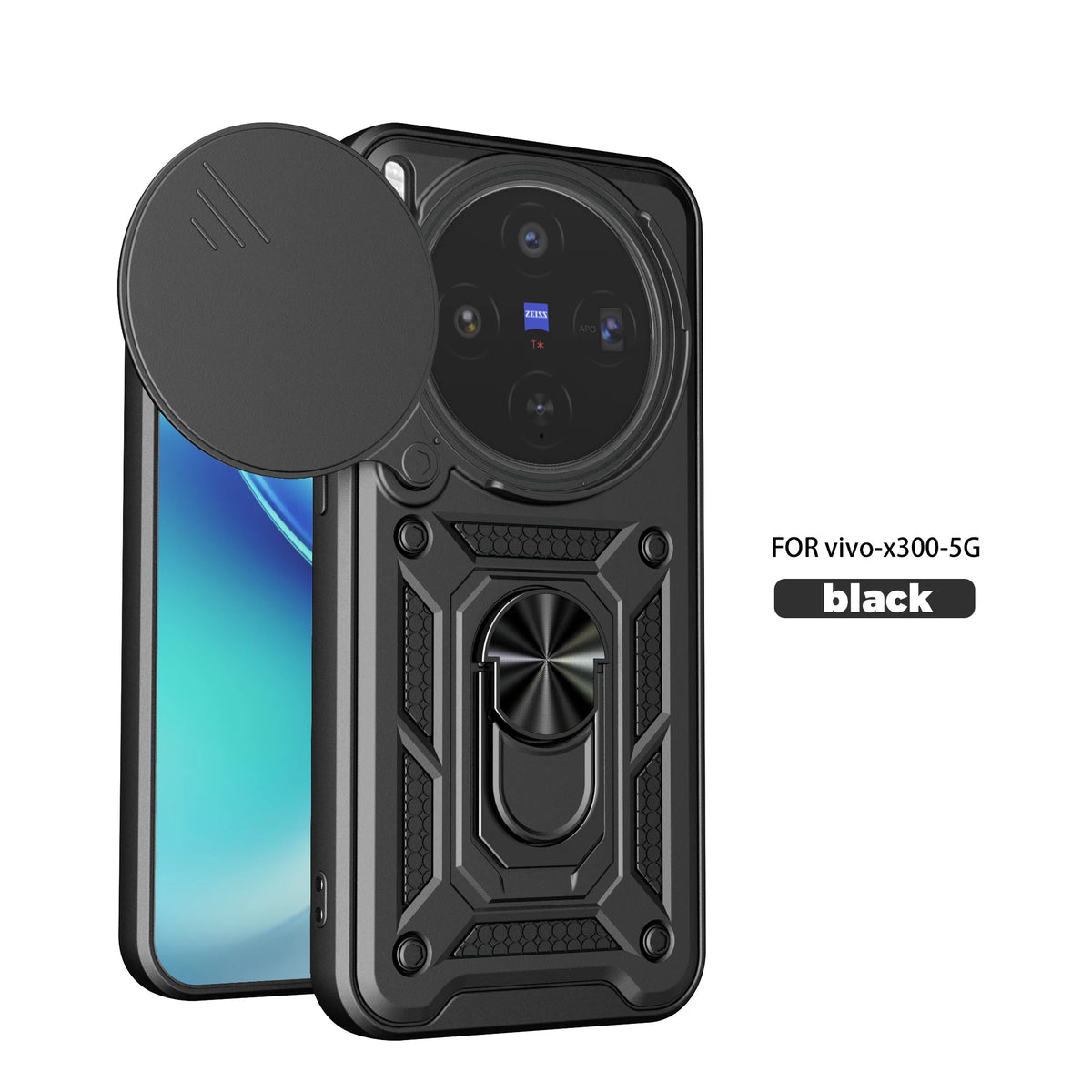 For VIVO X300 Pro Phone Case with Frame Shock Protection Full-Body Protective Mirror Rear Shell For X300 Ultra Quake Black vivo X300 Ultra