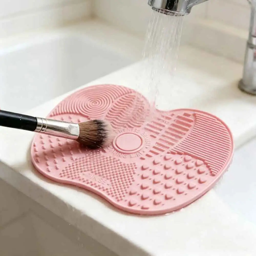 Makeup 1Pc Cup Brush Cleaner Silicone Apple-Shaped Pad With Suction For Effective Cosmetic Tool Cleaning Quake