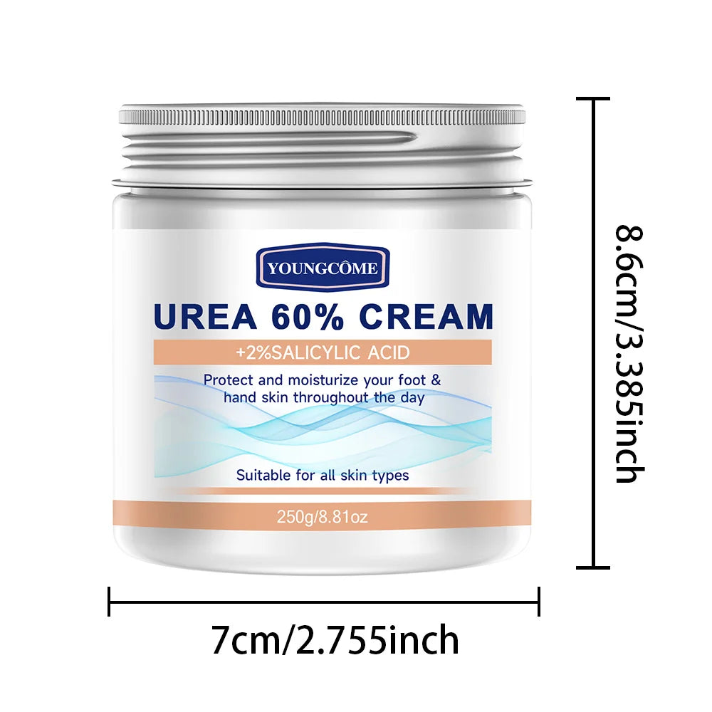 60% urea cream+2% salicylic acid moisturizing foot care cream can moisturize your FOOT,improving dryness and roughness Quake 250G