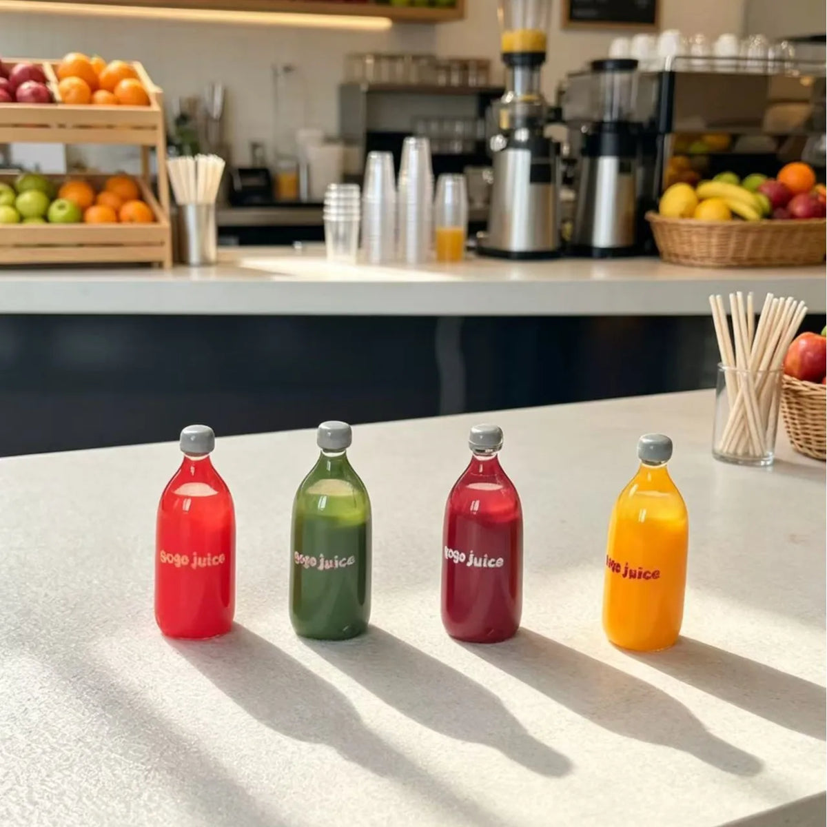 50pcs Sweet Fruit Juice Bottle Resin Simulation Food DIY Jewelry Making Accessories Ornament For Kitchen Dollhouse Decoration Quake random mixed
