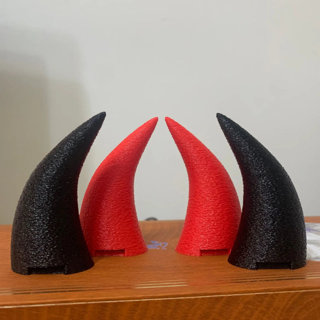1Set 3D Devil Horns and Wing Headphone Decorations,Cool Devil Horns and Wing Headset Decor Frosted Texture for Any Headphones Quake