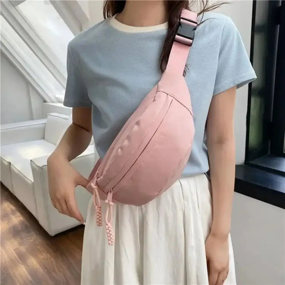Fashion Half Moon Women's Chest Bag Large Capacity Oxford Cloth Waist Bags Multifunctional Waterproof Running Belt Bags Outdoor Quake