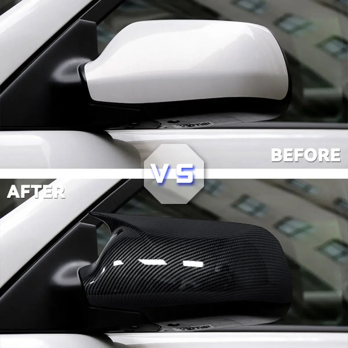 For Mazda 2 3 6 2003 2004 2005 2006 2007 2008 Rearview Side Mirror Cover Wing Cap Exterior Door Rear View Case Trim Carbon Fiber Quake