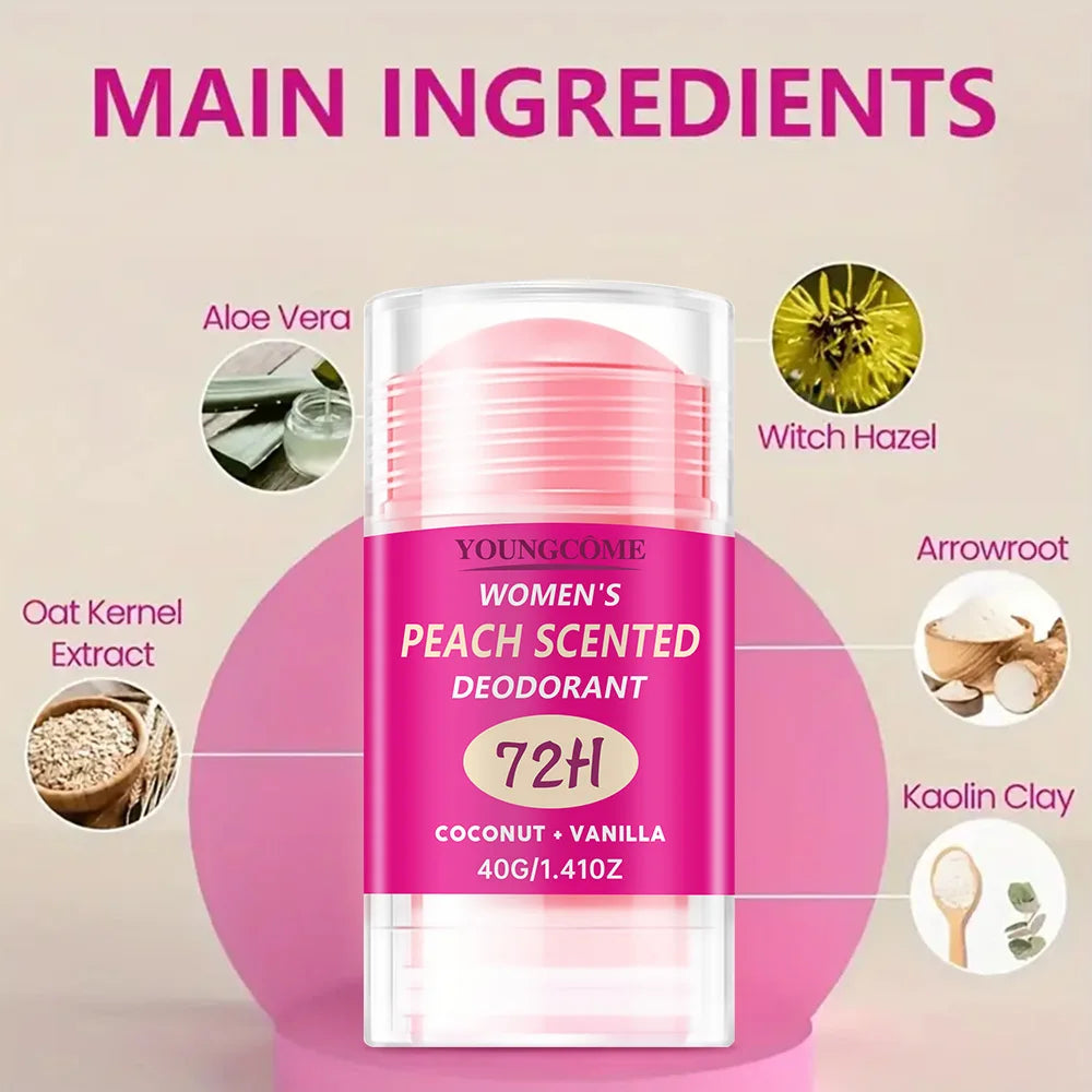  Peach Scented Deodorant Underarm Bad Smell Sweating Removal Armpit Refreshing Antiperspirant Lasting Aroma Deodorant Body Care Quake
