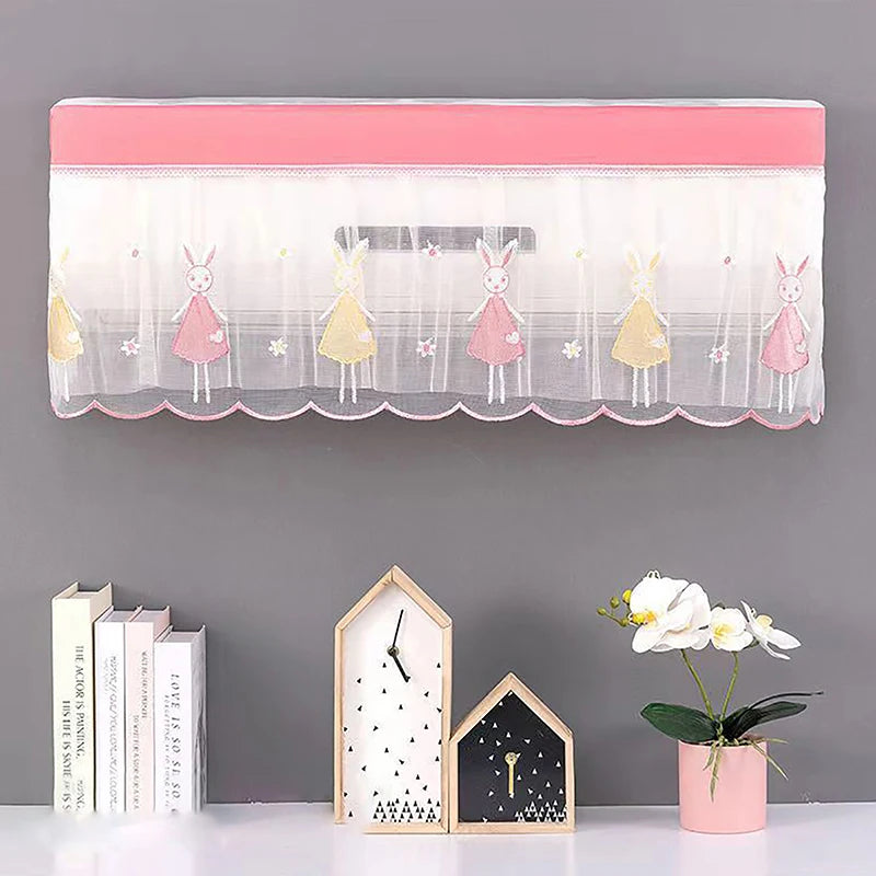 1Pcs Air Conditioner Dust Cover Anti-dust Wall Mounted Protector Air Conditioning Covers Washable Home Textil Protective Bags Quake 92cm Pink Lemonade