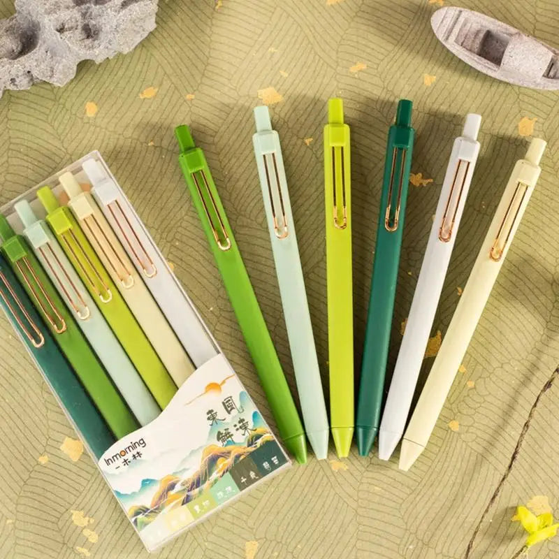 6PCS Noise Retractable Gel Pen Fast Dry Non Smudge Writing Pen Comfortable Handle For Students Professional K1KF Quake