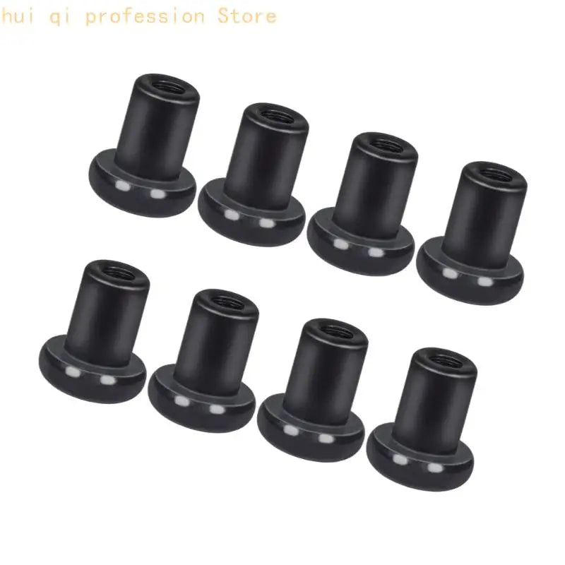 Door Hinge Nut Replacement 8 Piece Black Threaded Insert Hardware with Flanged Base for Vehicle Door Hinge Repair H8WE Quake