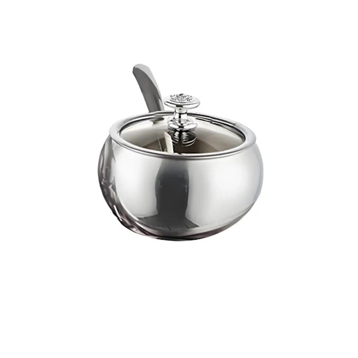 Stainless Steel Jar with Glass Lid Spice Container Set for Kitchen Seasoning Storage Airtight Condiment Jars with Spoon and Tray Quake