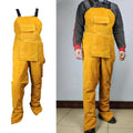 Heavy Duty Cowhide Leather Welding Apron Split Leg with Pockets Tool Yellow Quake 114cm