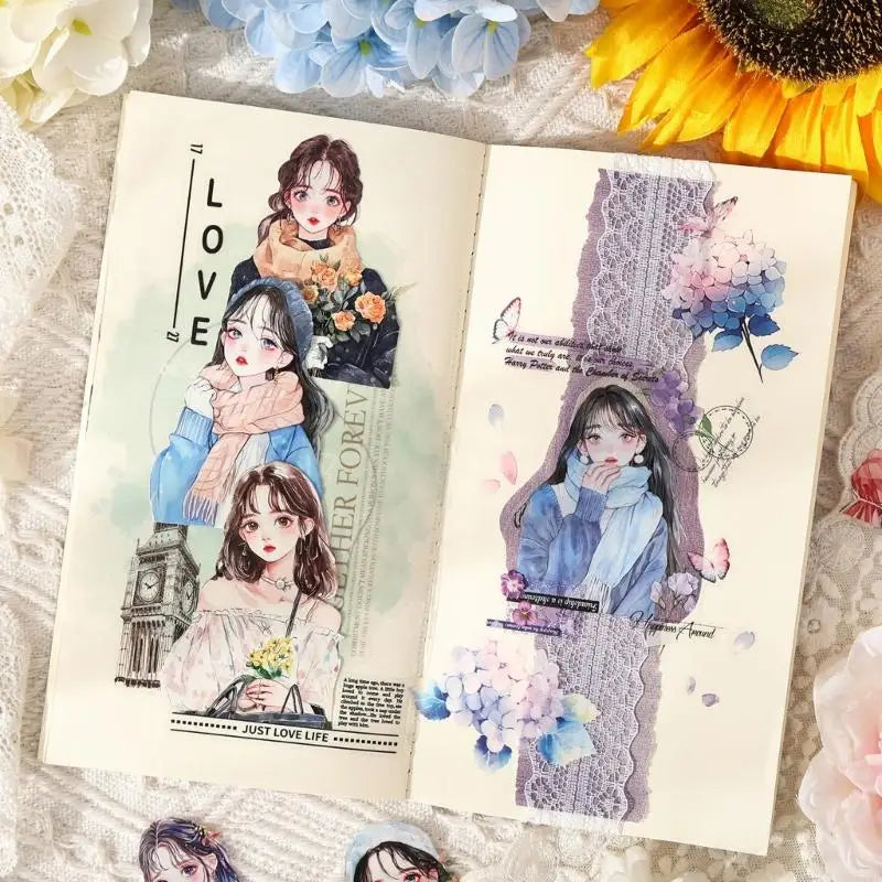 Sustainable PET Scrapbook Adhesive Recordings With Themed Character Illustrations For Creative Memory Maintaining K1KF Quake