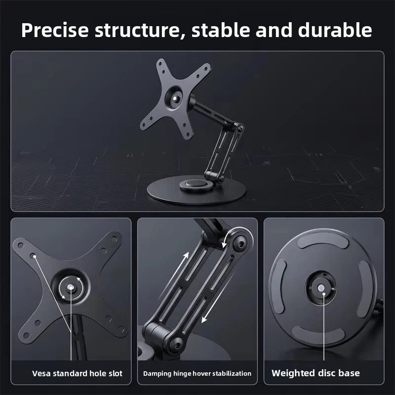Monitor Foldable Arm Portable Monitor Pad Stand With 360 Rotation Tablet Support Displays Articulated Arm Monitor Accessories Quake