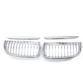 For BMW 3 Series E90 E91 2005-2008 Car Styling Single Line Grille Kidney ABS Front Hood Racing Grill Black Silver Accessories Quake Silver