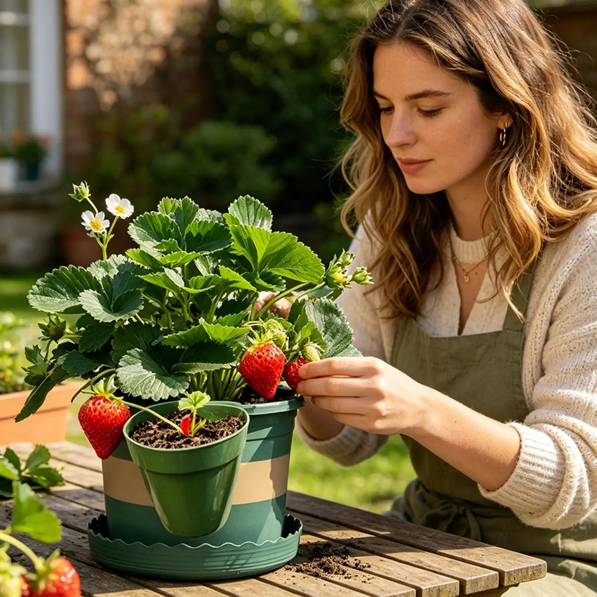 Strawberry Runner Pots with 20 Runner Forks Breathable Reusable 10 Pieces Strawberry Rooting Cup Kit for Home Garden Balcony Quake
