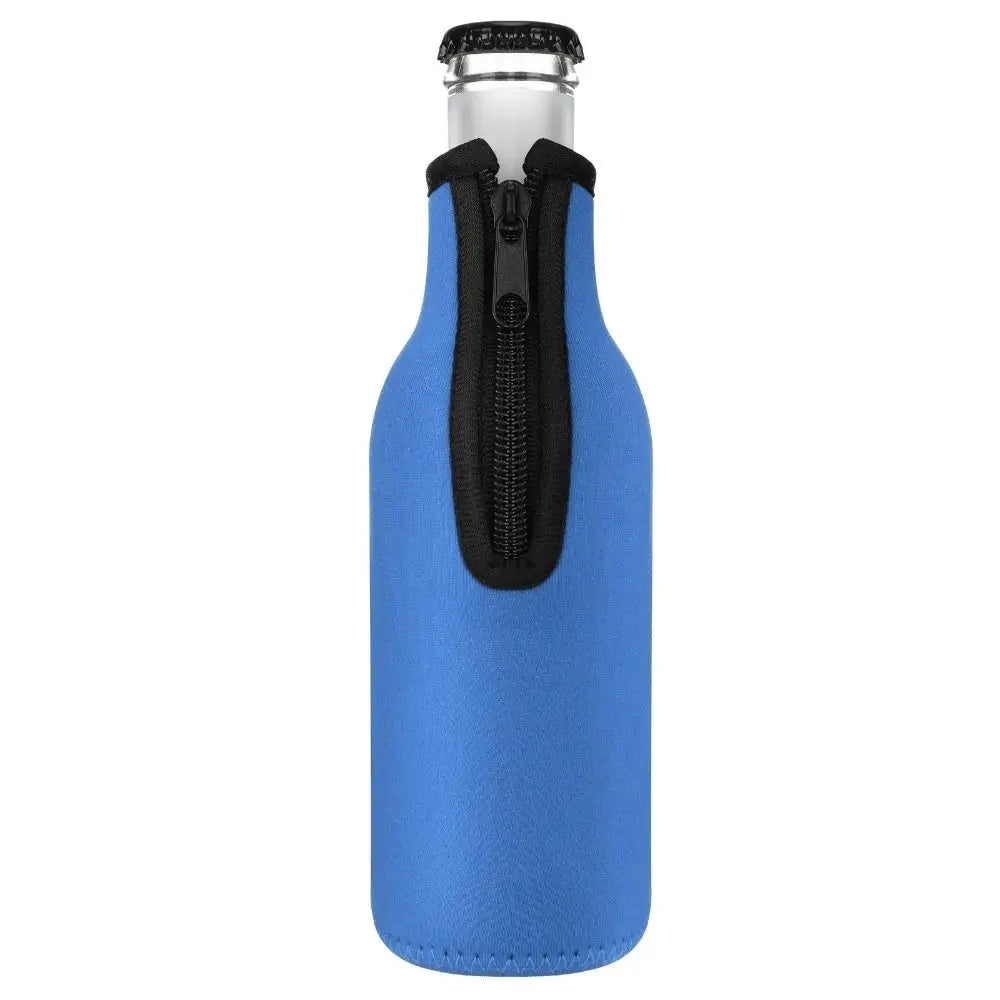 High Quality Insulation Beer Bottle Cover with Ring-pull 12 Oz 330 Ml Water Bottle Bag Duarable Portable Cup Pouch Party Quake Light blue