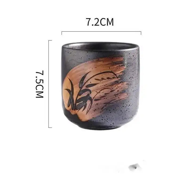 Tea Cup Japanese 200ml Coffee Mug Coarse Ceramic Originality Stackable Water Teacup Sake Wine Cups Friend Gift Quake 200ML Style 6 200ML