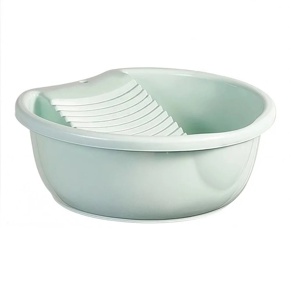 2IN1 Washboard Basin Thickened Plastic Underwear Cleaning Basin Convenient Non-Slip Laundry Tub For Hand Washing Clothes Quake Pink