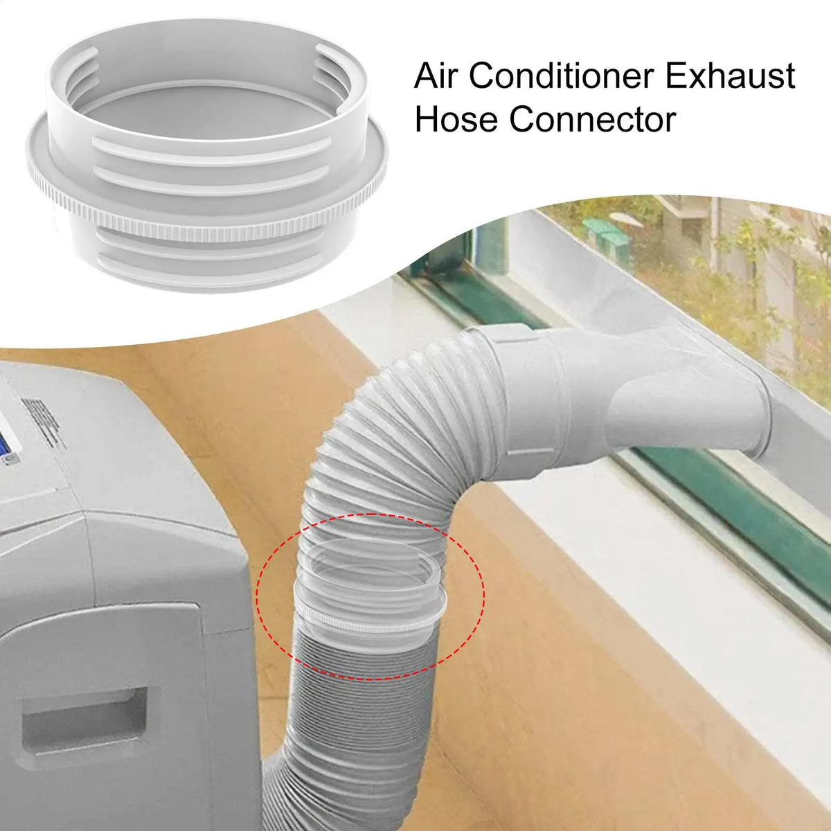 Universal Portable AC Exhaust Hose Connector, Insulated Air Conditioner Coupler for Window/Door/Wall | Sealable Vent Kit Adapter Quake