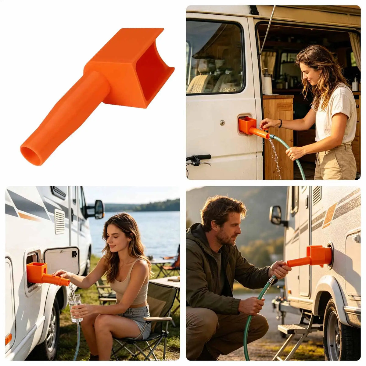 RV Water Tank Funnel Portable Universal Wide Mouth Spill-Proof Water Inlet Hatch Funnel for Trailer Camper Campervan Van Truck Quake