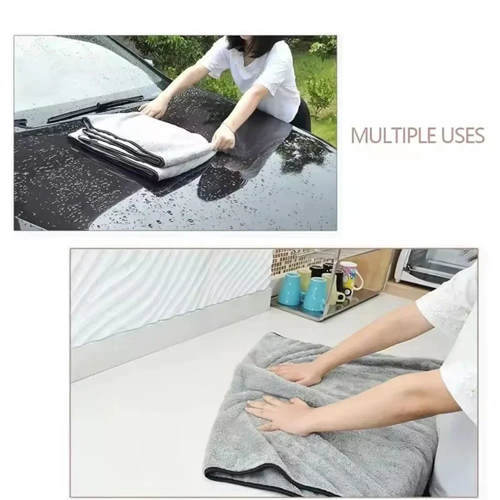 Microfiber Towel Car Wash Accessories Super Absorbency Car Cleaning Cloth Premium Microfiber Auto Towel One Time Drying Quake