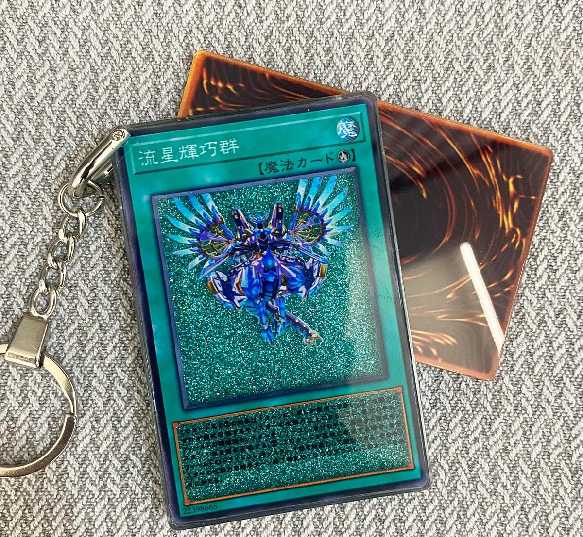 Hot Yu-Gi-Oh! Stardust Dragon Blue-Eyes White Dragon Mind Crush Sand Keychain Glitter Flow Motion Card Holder Collectible Gift Quake sku21