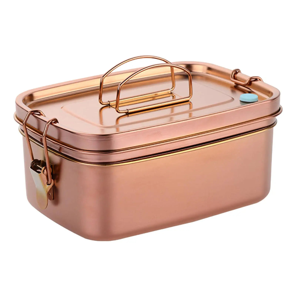 Stainless Steel Bento Box Snack Box Divided Food Storage Containers for Home Quake Rose Gold