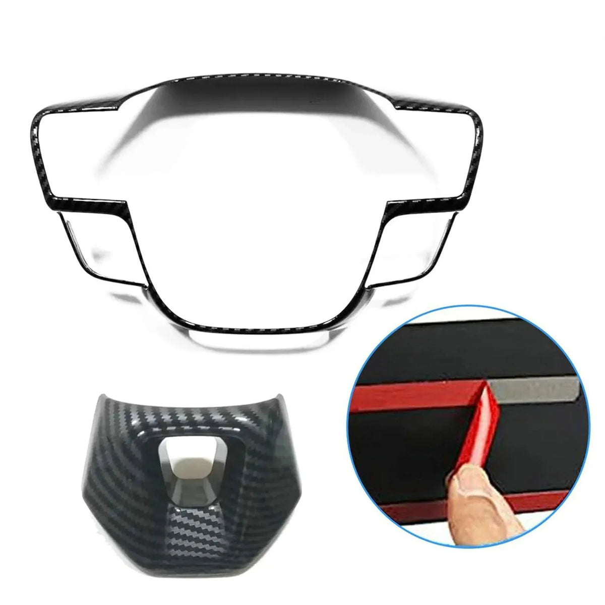 For Toyota Camry 2024 2025 2Pcs Car Interior Steering Wheel Decor Frame Trim Automobiles Parts Carbon Fiber Looking Accessories Quake