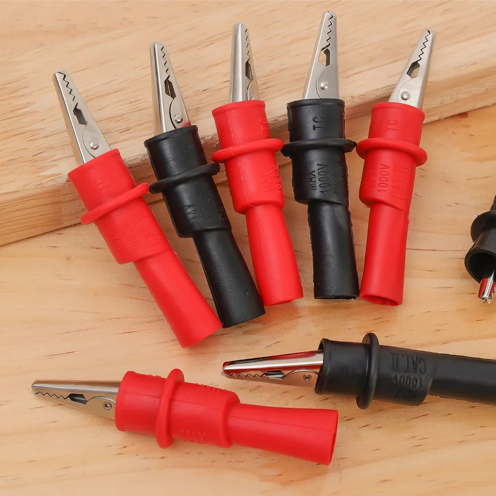 20/2PCS Universal Crocodile Test Clip Red Black Multimeters Test Meter Clip Cable Lead Connector Repair Tester Tool Accessories Quake