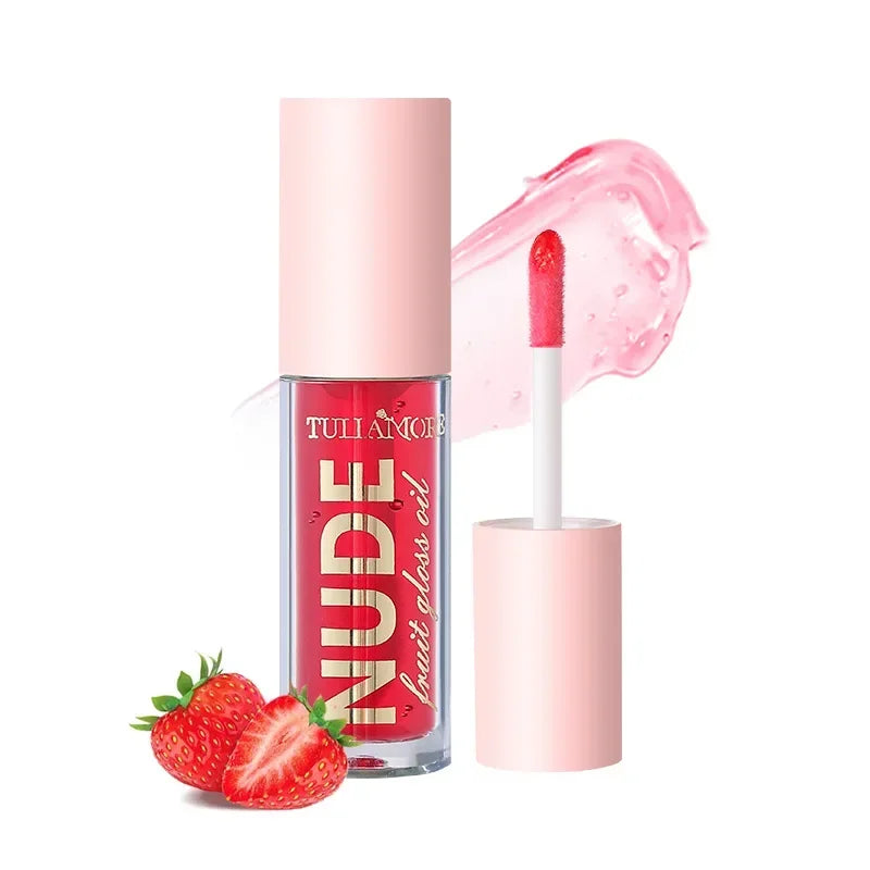 Nude Lip Gloss, Mirror Pearl Lip Gloss, Moisturizing Candy Lip Stain, 4 Natural Shades, Sheer Lip Oil for Bare-Face Makeup Quake