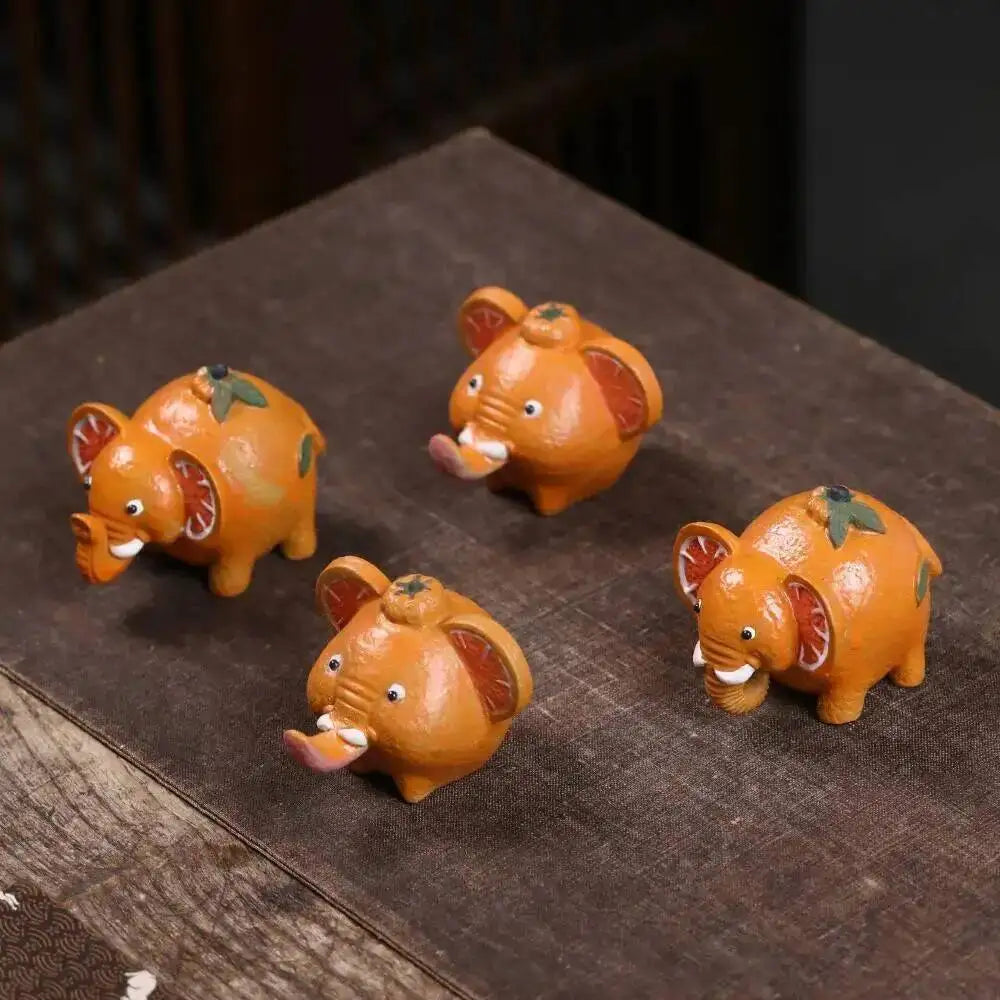 Yixing Zisha Tea Pet Elephant Ornament Original Mineral Handmade Creative Orange Object Prime Minister Tea Play Tea Table Tea Quake