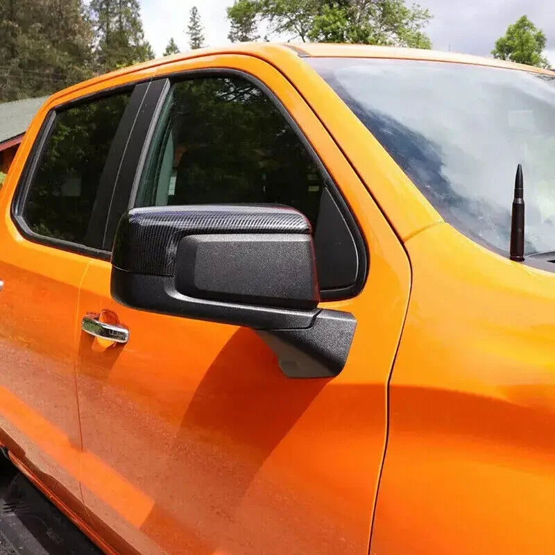For Chevy Silverado 1500 CMC SIERRA 2019-2023 Car Sticker Rearview Side Mirror Cover Wing Cap Exterior Door Rear View Case Trim Quake
