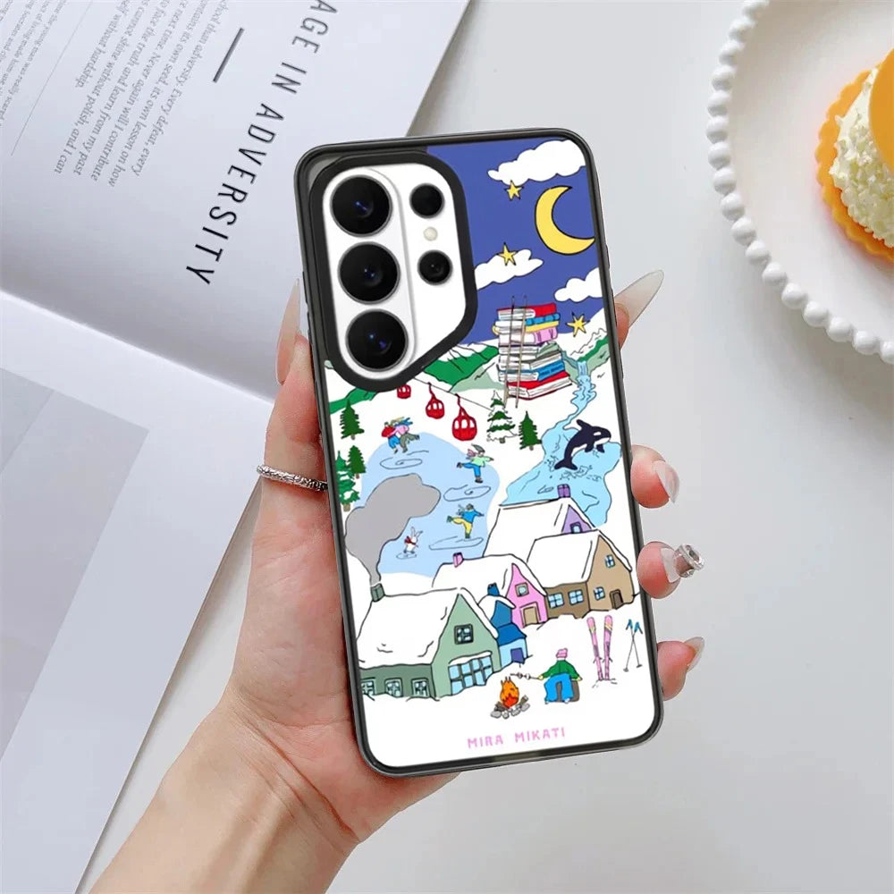 Over Thinker Rocket Pattern Acrylic Magnetic Case: Compatible with Samsung Galaxy S23 U S24U S25 S26 Ultra S25+ S26 Plus Shell Quake
