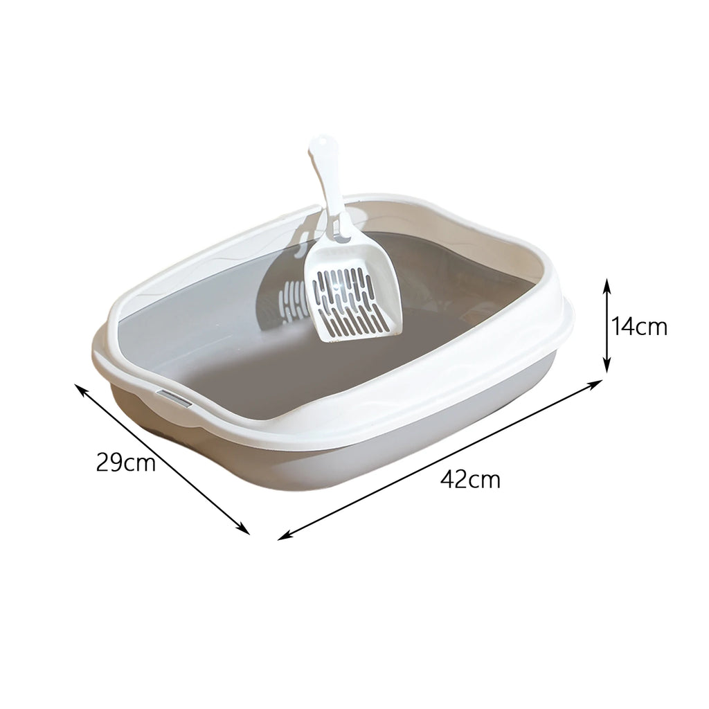 Semi-enclosed Litter Box Spatter-proof Cat Toilet Large Kitten Cleaning Supplies Large Cat Poop Bowl Pet Bupplies Quake