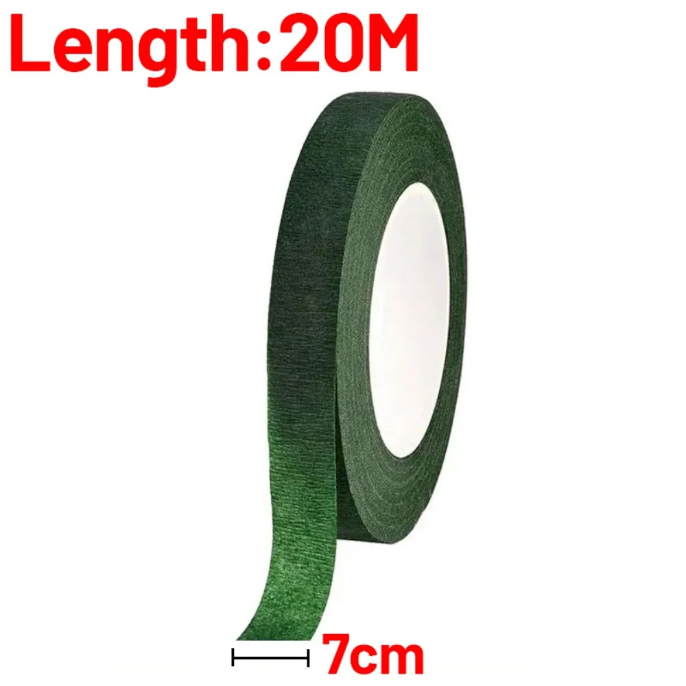 12/1Rolls Green Bouquet Floral Tapes Self-adhesive Stamen Wrapping Paper Tape DIY Flowers Decor for Florist Wedding Party Props Quake