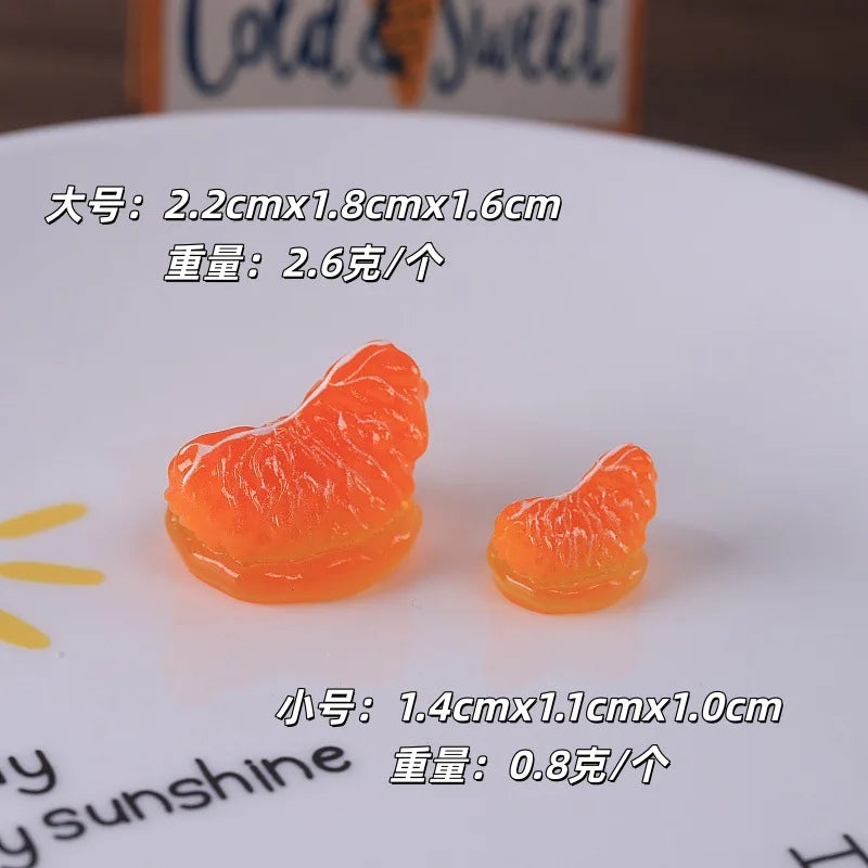 50pcs Creative Watermelon Slushy Orange Ornament Simulation Food Miniature For Desktop Decor DIY Resin Crafts Home Accessories Quake big orange