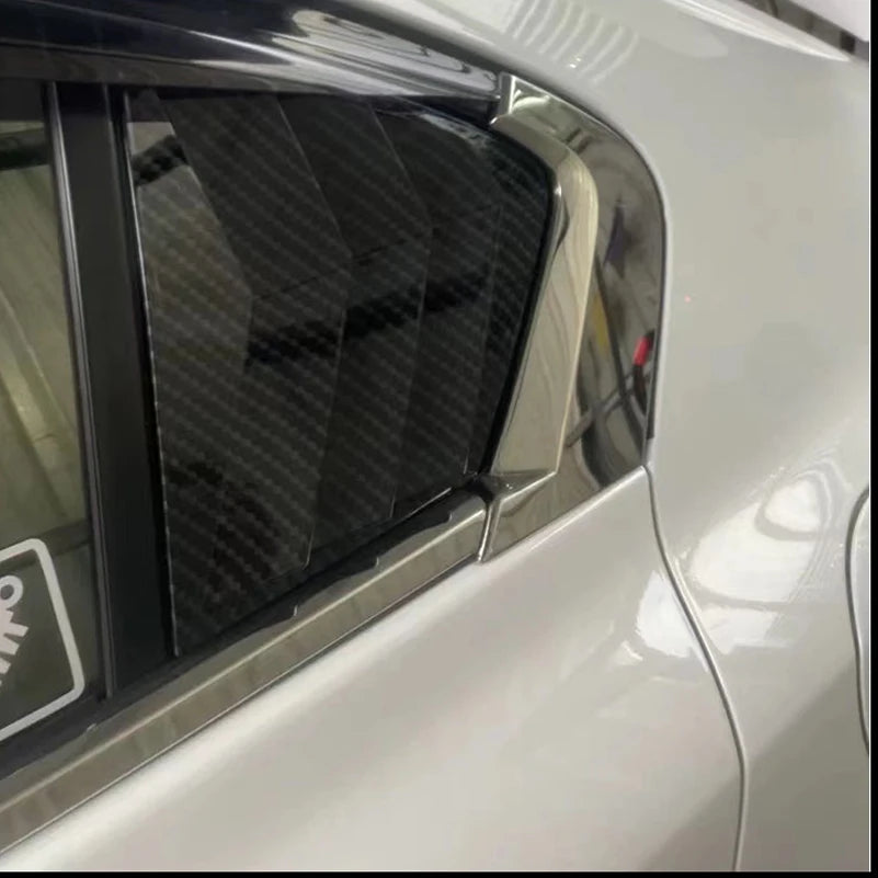 For Honda Civic 9th Sedan 2011-2015 Car Rear Louver Window Side Shutter Cover Trim Sticker Vent Scoop ABS Carbon Fiber Style Quake