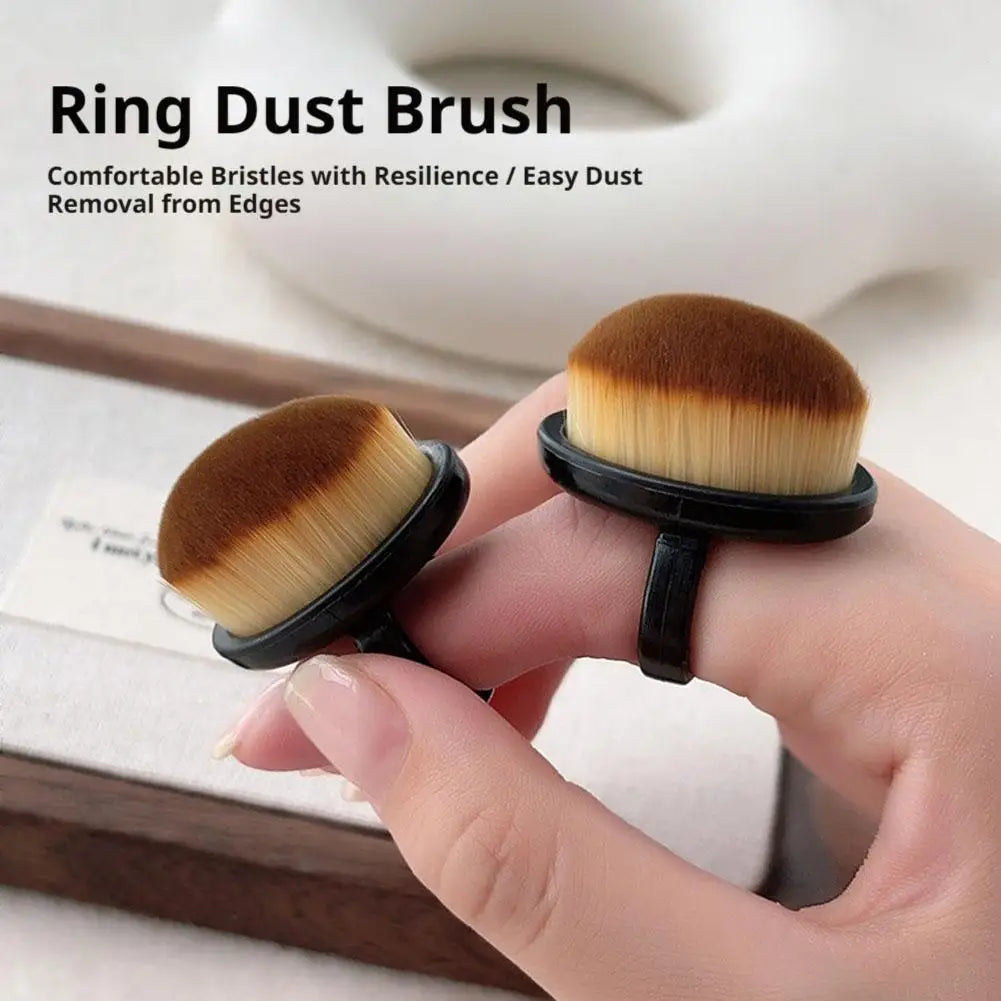 1/2PCS Nail Dust Brush Nail Cleaning Brush Manicure Scrubber Brush Ring Duster Soft Fiber Bristle Portable Travel Manicure Brush Quake
