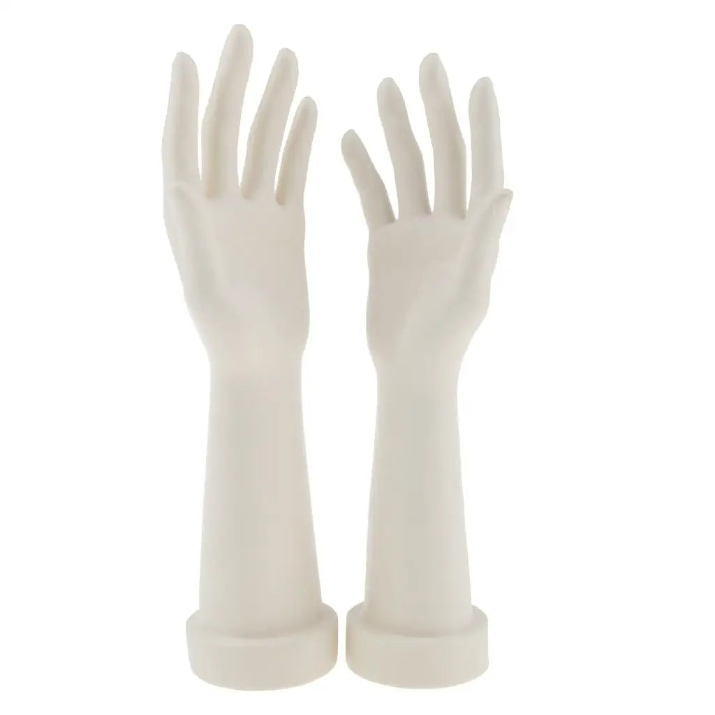 Women’s Hand Display Mannequin Pair Stable Base White Plastic for Bracelets Rings Watches Boutique Quake