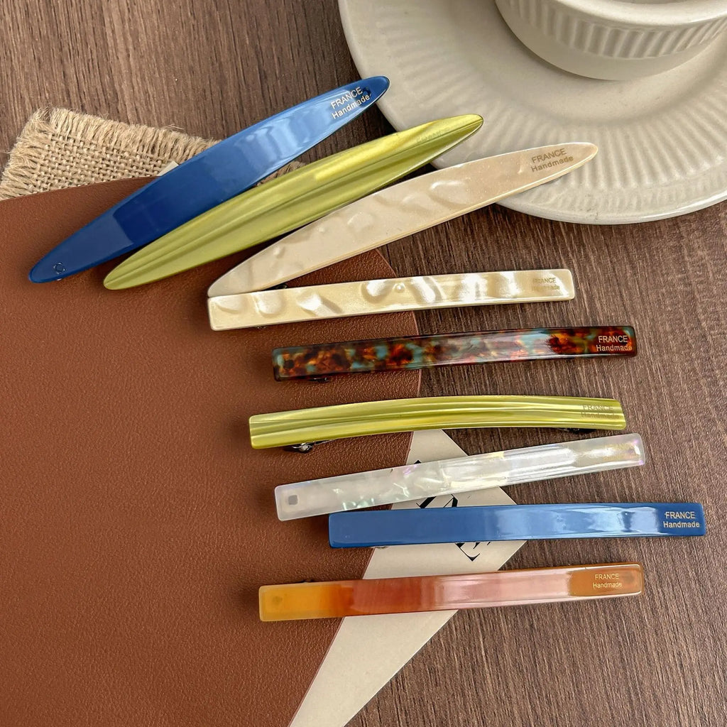 Acetate Duckbill Clip Oval Geometric Bangs Side Hairpins Korean Fashion Colorful Elegant Sweet Women Hair Styling Accessories Quake