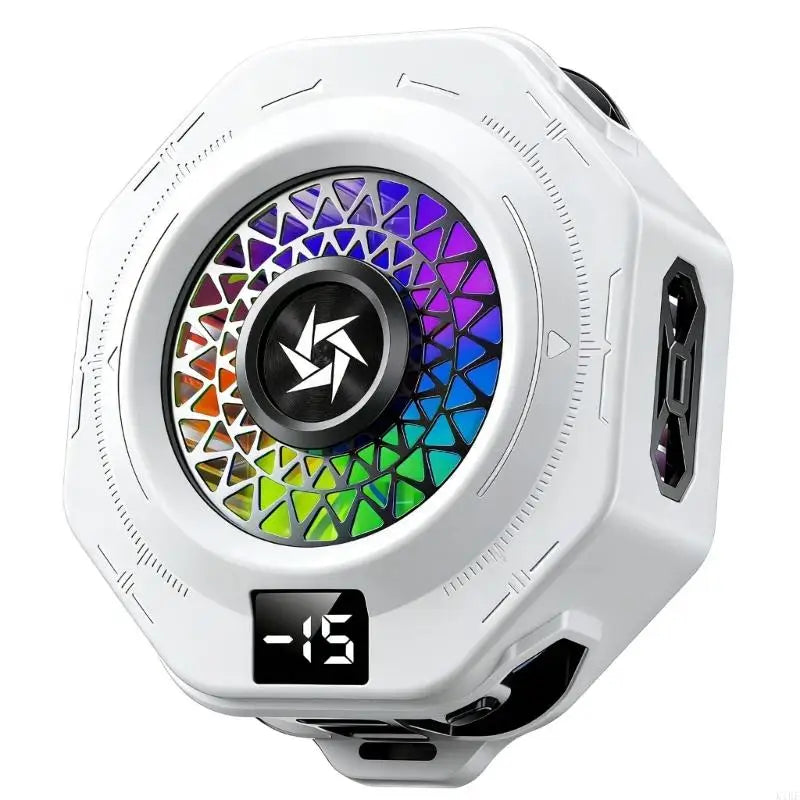 Phone Coolers Portable Led Rechargeable Cooling Fan Phone Radiator Led Light for Phone/Tablet K1KF Quake White CN