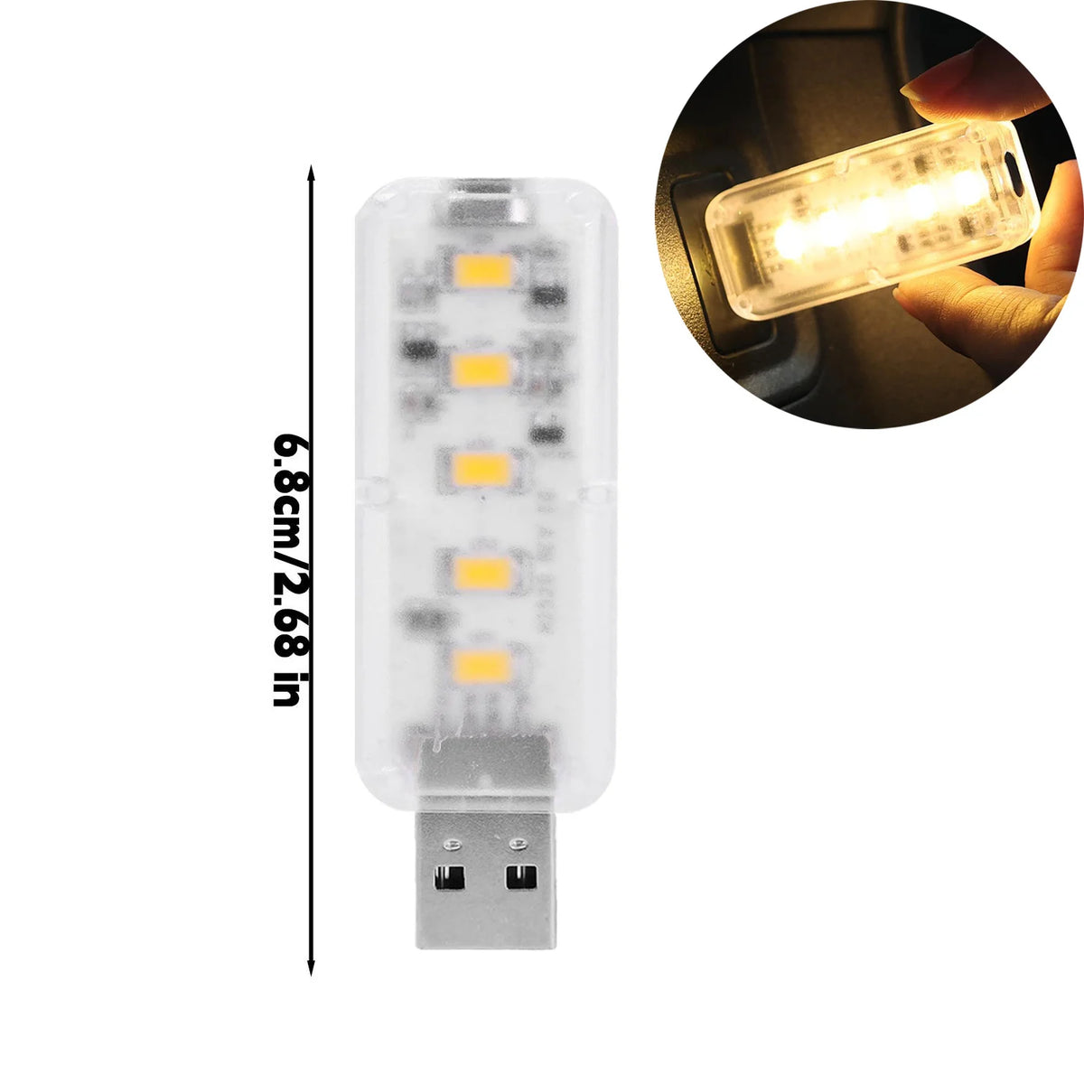 10/1PCS Touch Dimming Night Light Portable 10LEDs Book Light USB Plug in Lighting for Bedroom Study PC Laptop Mobile Power Bank Quake 10PCS Warm Light