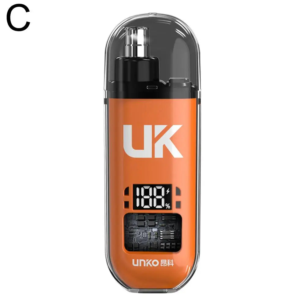 Digital Electric Nose Hair Trimmer Painless Shaving Mens Eyebrow Nose Trimmer USB Rechargeable Ear & Nose Hair Trimmer Machine Quake Orange CN