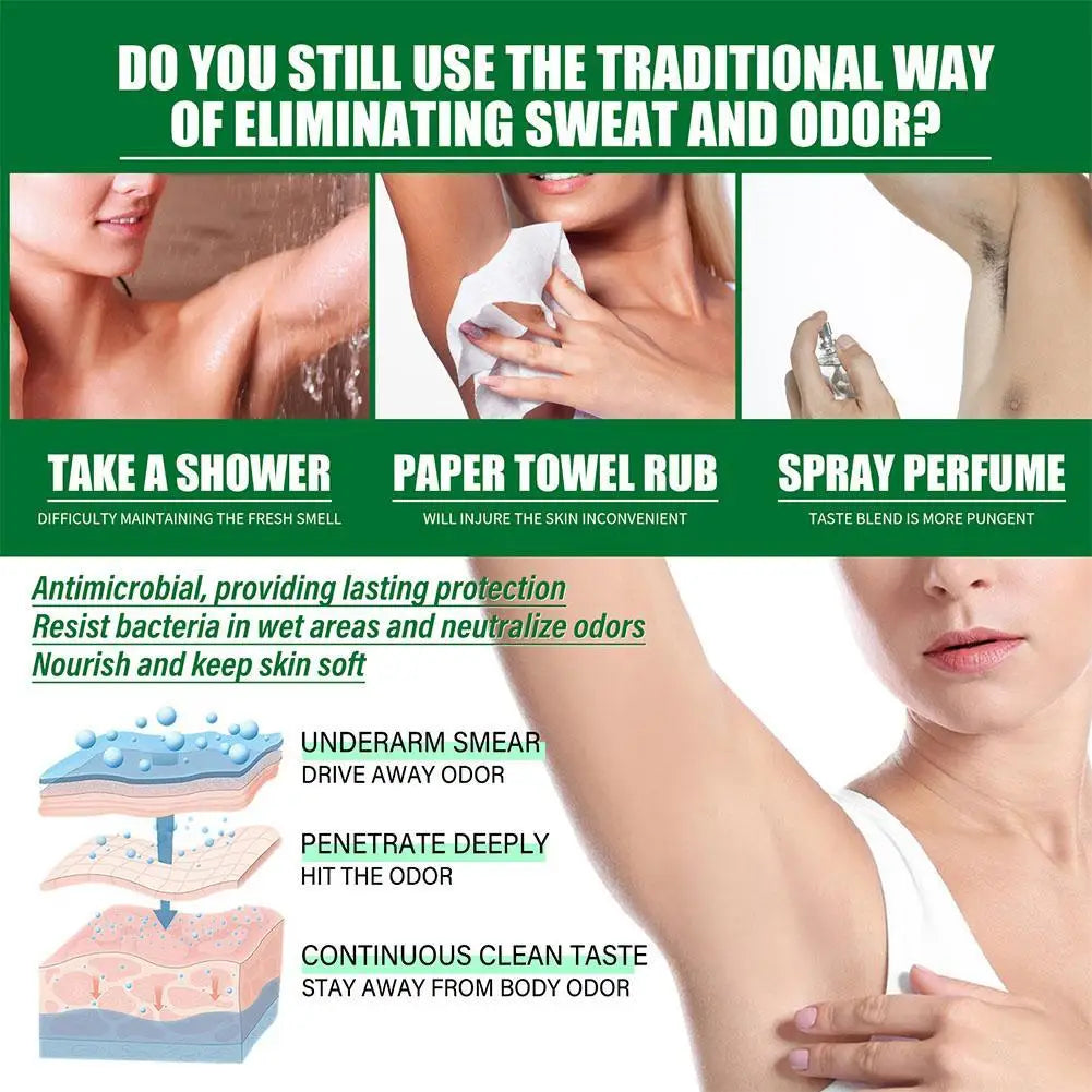 Body Odor Remove Cream Underarm Bad Smell Sweating Removal Armpit Refreshing Antiperspirant Lasting Aroma Deodorant Body Care Quake
