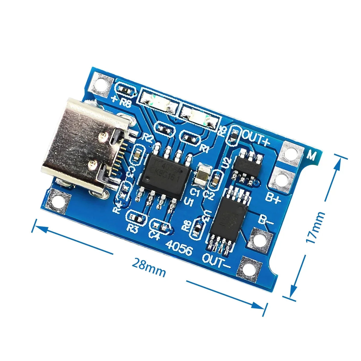 Mini Micro Type-c USB 5V 1A 18650 TP4056 Lithium Battery Charger Module Charging Board With Protection Dual Functions 1A Li-ion Quake